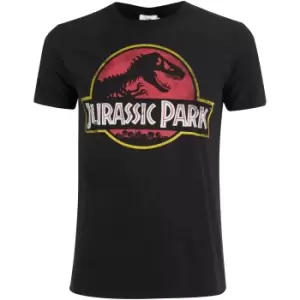 Image of Jurassic Park Mens Classic Logo T-Shirt - Black - L - Black