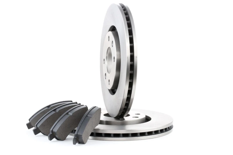 Image of RIDEX 3405B0192 Brake disc and pads set Front Axle, Brake Disc Type: Vented, not prepared for wear warning indicator, with anti-squeak plate Brake Se