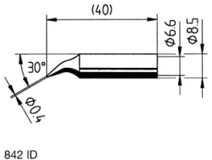 Image of Ersa 0.4mm Conical Soldering Iron Tip for use with Power Tool
