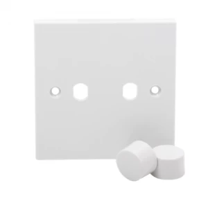 Image of KnightsBridge 2G White Dimmer Plate Electric Wall Switch with 2 Dimmer Knobs
