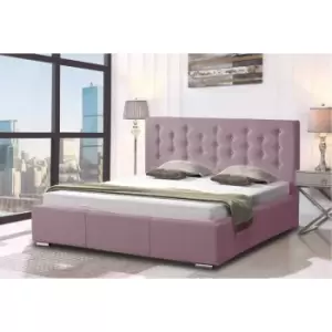 Image of Envisage Trade - Pinia Upholstered Beds - Plush Velvet, King Size Frame, Pink - Pink