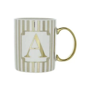 Image of Mug Initial A Patterned Gold