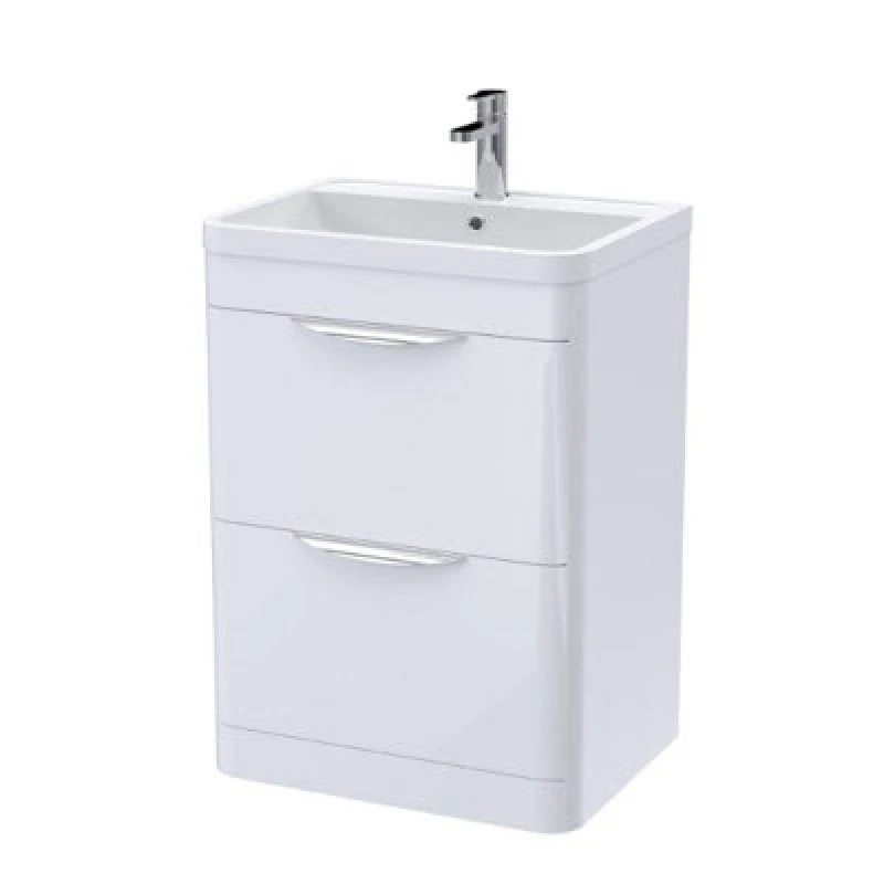Image of Parade Floor Standing 2 Drawer Vanity Unit with Ceramic Basin Soft Black