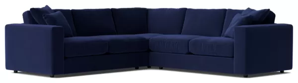 image of Swoon Althaea Velvet 5 Seater Corner Sofa - Ink Blue