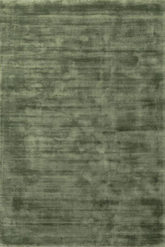Image of The Rugs Vikosa Jane Viscose Soft Plain Rug Living Room In Green