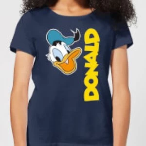 Image of Disney Donald Duck Face Womens T-Shirt - Navy - L
