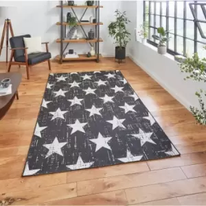 Image of Santa Monica 48648 Black White 120cm x 170cm Rectangle