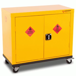 image of Armorgard Safestor Hazardous Materials Secure Mobile Storage Cabinet 900mm 465mm 810mm