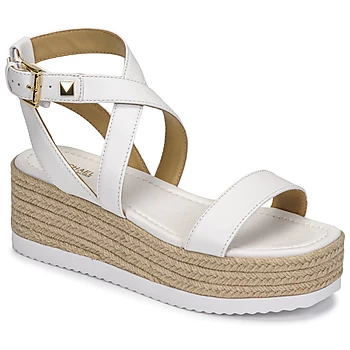 image of Michael Kors LOWRY WEDGE womens Sandals in White,6.5,7.5