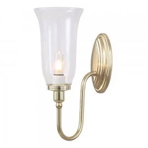 image of 1 Light Bathroom Wall Light Polished Brass IP44, G9