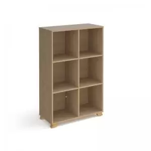 image of Giza cube storage unit 1370mm high with 6 open boxes and wooden legs -