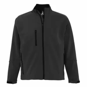 Image of SOLS Mens Relax Soft Shell Jacket (Breathable, Windproof And Water Resistant) (M) (Charcoal)