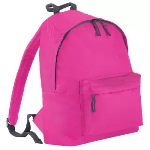 Image of Bagbase Fashion Backpack (18 Litres) (pack Of 2) (one Size, Fuchsia/Graphite)