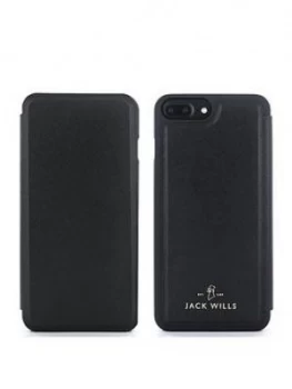 image of Jack Wills Apple iPhone 678 Plus Folio Bayles Black Saffiano