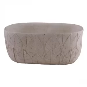 image of Cement Embossed Leaf Planter