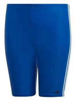 Image of Boys, adidas Swim Fit JAM 3 Stripe Youth Shorts - Blue, Size 18-24 Months