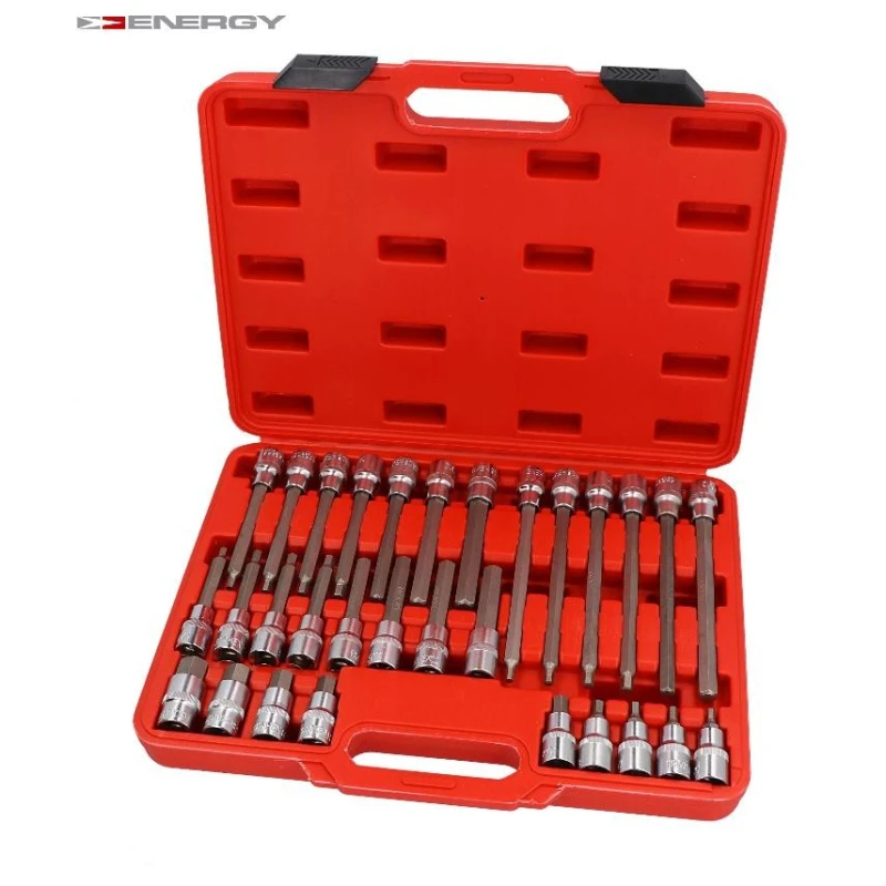 Image of ENERGY NE00194 Screwdriver Bit Set Number of tools: 30, Plastic Case Chrome Vanadium Steel Screwdriver Bit Set (6625)