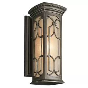 image of Outdoor IP44 Wall Light Sconce Olde Bronze LED E27 100W Bulb External d01694