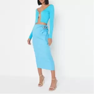 Missguided Side Midaxi Skirt - Blue