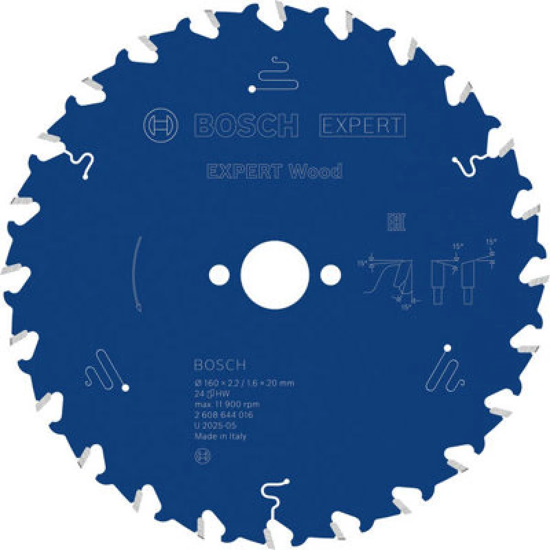 Image of Bosch Expert Wood Circular Saw Blade 160 X 2.2/1.6 X 20 mm T24 2608644016