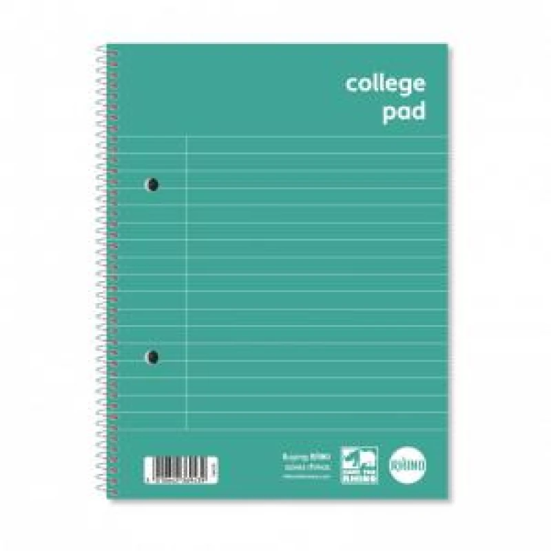 Image of Rhino A5+ College Pad 140 Page Feint Ruled 8mm With Margin (Pack...