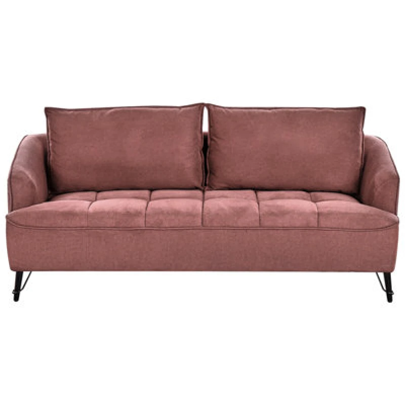 Image of Beliani Sofa 3 Seater Hobro Fabric Burgundy