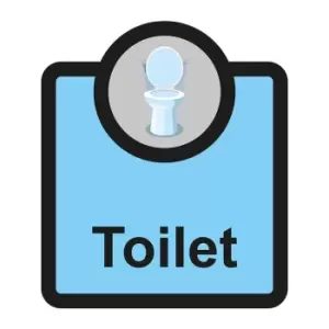 image of Toilet Sign, Self Adhesive Foamex (266mm x 310mm)