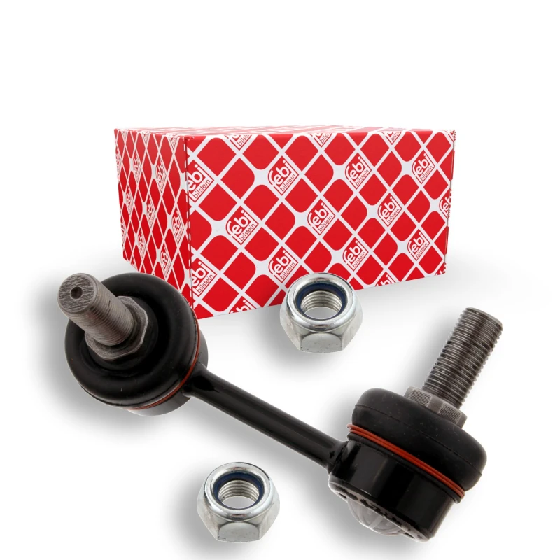 Image of FEBI BILSTEIN 28665 Anti-roll bar link OE Turbo NEW, Front Axle Left Steel Link Stabiliser (3229)