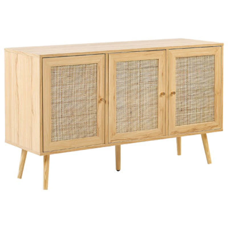 Image of Beliani Cabinet Perote Rattan Light Brown