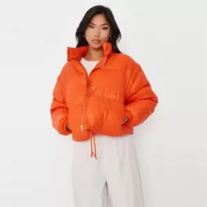 Image of Missguided Boxy Detatchable Sleeve Puffer - Orange