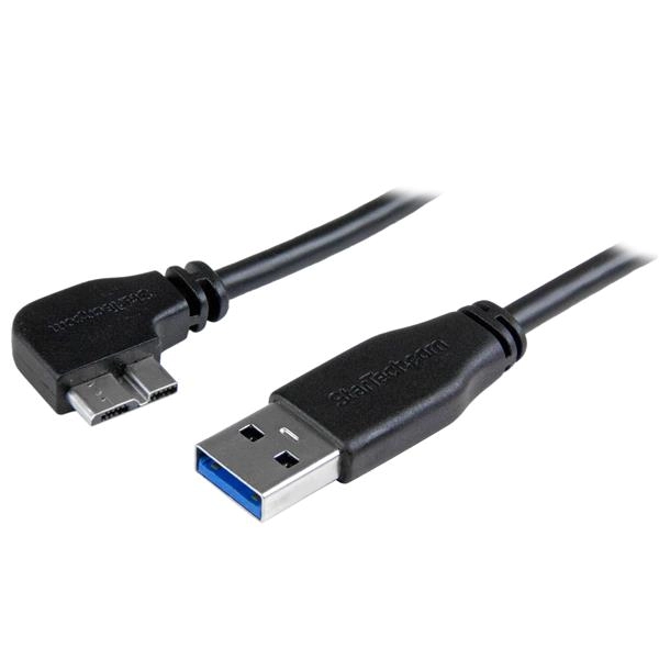 Image of Slim Micro USB 3.0 Cable Mm Left angle Micro usb 0.5m 20in