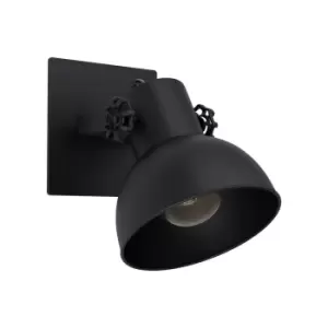 Image of LED Wall Light / Sconce Black Steel Adjustable Round Shade 1 x 28W E27 Bulb