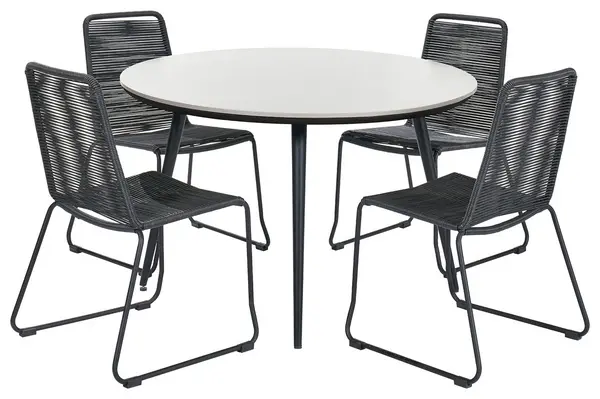 Image of Pacific Pacific Pang 4 Seater Metal Patio Set - Black