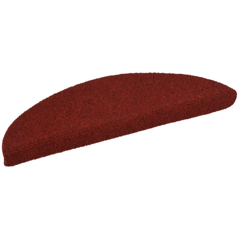 Image of vidaXL 15 pcs Self-adhesive Stair Mats Needle Punch 56x17x3cm Red