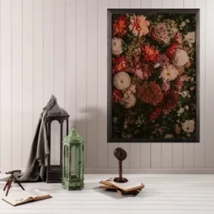 Image of Flower mix Multicolor Decorative Framed Wooden Painting