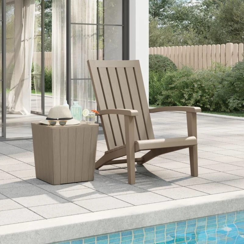 Image of VIDAXL Garden Adirondack Chair Light Brown Polypropylene Vidaxl 8720845789619