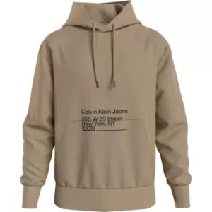 Image of Calvin Klein Jeans Ck Address Logo Hoodie - Neutral