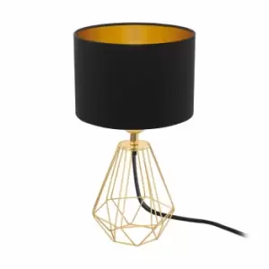 image of Eglo Metallic Brass And Black Table Lamp