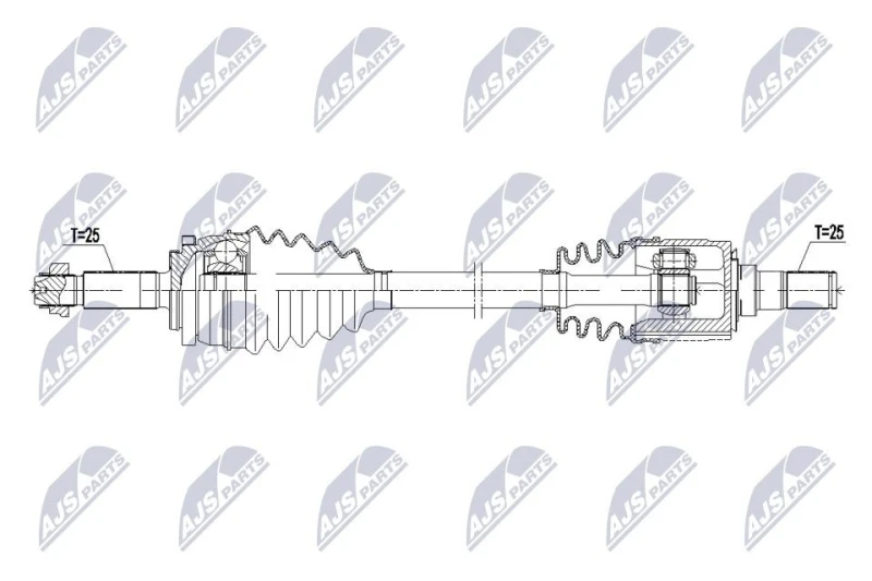 Image of NTY NPW-KA-410 Drive shaft Automatic Transmission, Front Axle Left Drive Shaft (13)