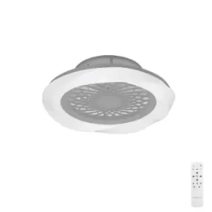 Image of Boreal LED Dimmable Ceiling Light & 35W DC Reversible Fan, Silver, Remote Control