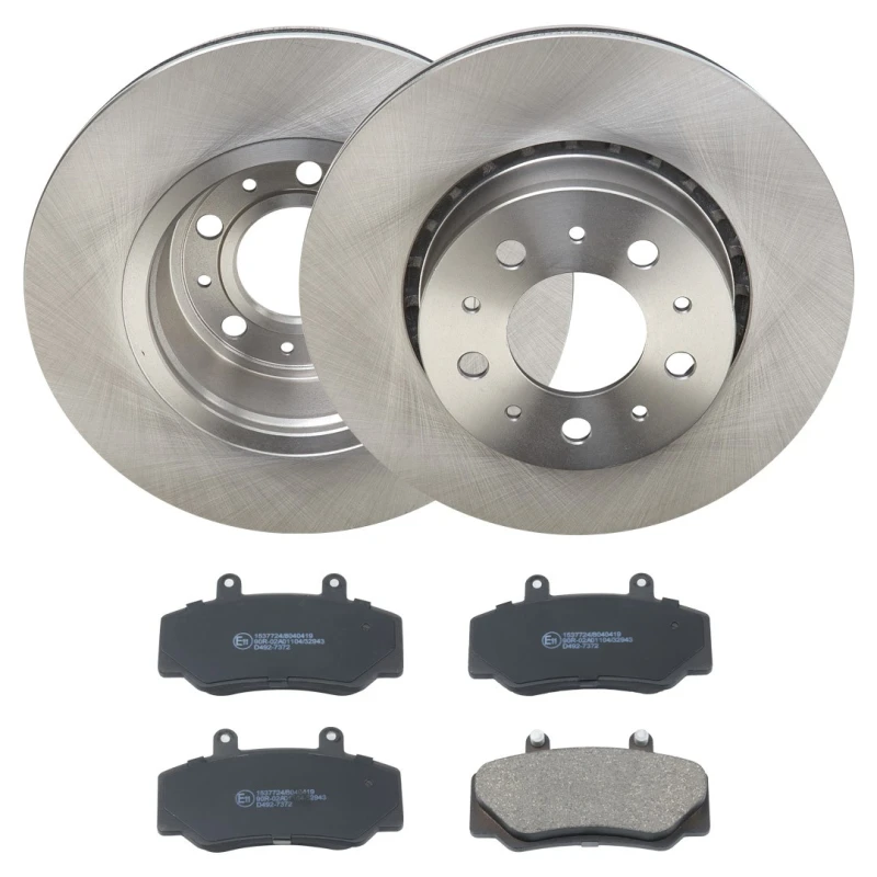 Image of RIDEX 3405B2040 Brake disc and pads set with accessories, Front Axle, Brake Disc Type: internally vented, not prepared for wear warning indicator Bra