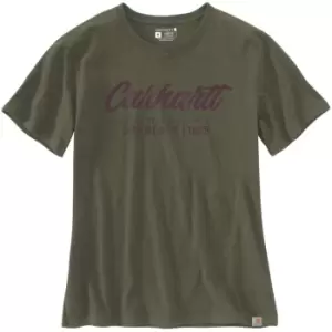 Image of Carhartt Crafted Graphic Ladies T-Shirt, green, Size L for Women, green, Size L for Women