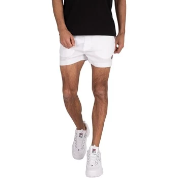 image of Fila Hightide Terry Pocket Stripe Sweatshorts mens Shorts in White - Sizes UK XL,UK XXL