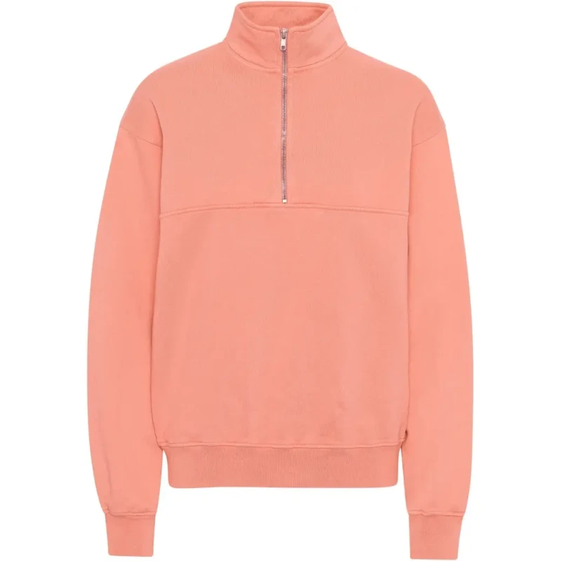Image of Colorful Standard Sweatshirt 1/4 zip Colorful Standard Organic bright coral Orange Unisex M