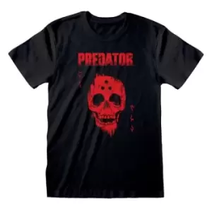 Image of Predator T-Shirt Red Distressed Skull Size L