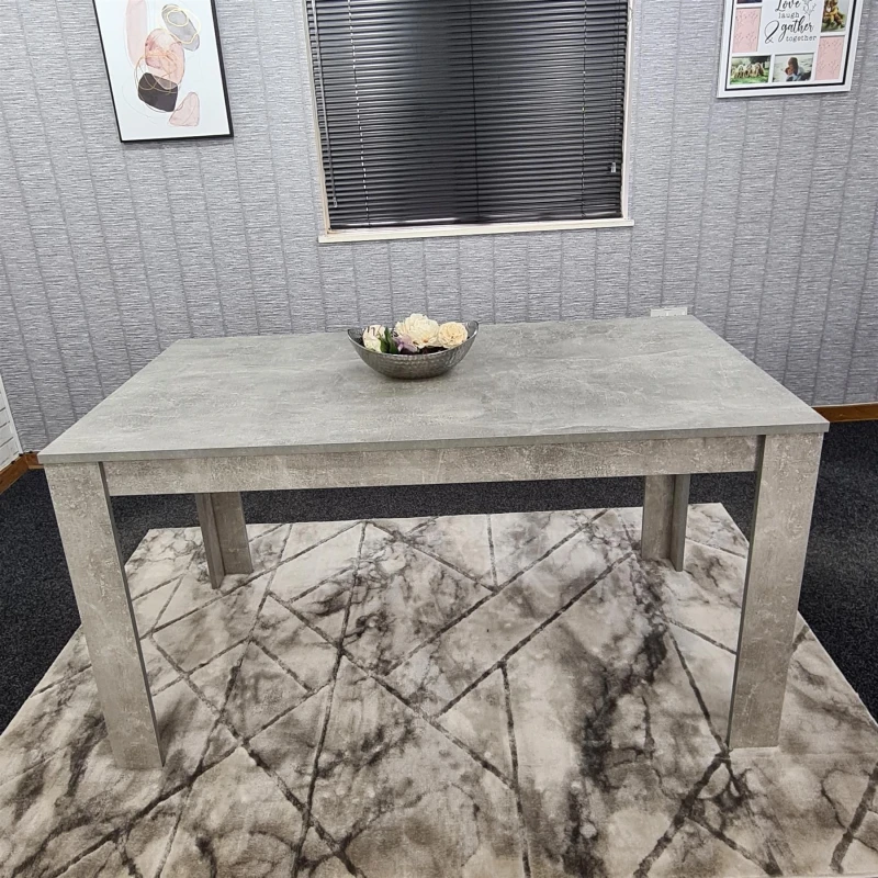 Image of KOSY KOALA KOSY KOALA Dining Table Grey Wood Kitchen Place for 6 Seats Kitchen Dining Room Furniture Size: 140cm x 80cm Grey 140cm x 80cm Unisex 506