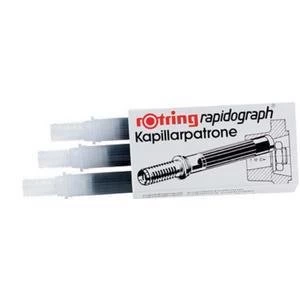 image of Original Rotring Ink Cartridges for Rapidograph Pens Black Pack 3