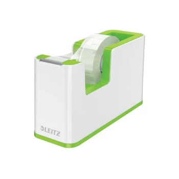 image of WOW Tape Dispenser Incl. Tape for Convenient One-hand Operation White/Green - Outer Carton of 4