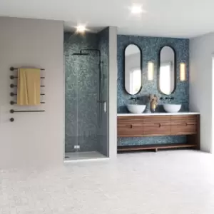Image of Aqualux Frameless 6mm Shower Enclosure Hinged Door Only 900mm in Chrome