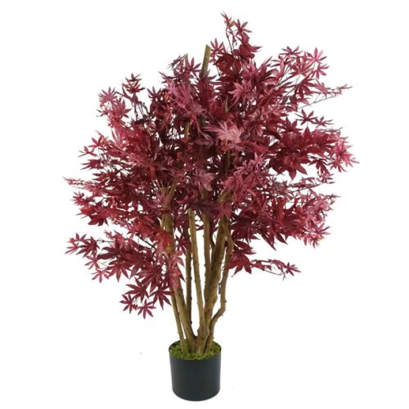 Image of Leaf Design 120cm Artificial Red Maple Tree